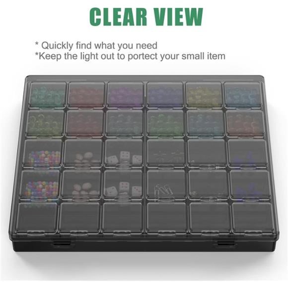 30Packs Plastic Stackable Organizer Container with Lids,MiniContainers for Beads - Picture 2 of 8